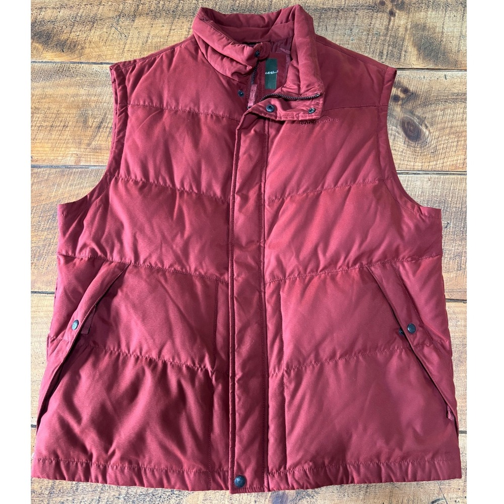 Eddie Bauer‎ Mens Premium Goose Down EB550 Fill Power Vest Brick Red Size XL